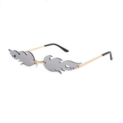 Flame Shape Rimless Sunglasses - Onlymaker