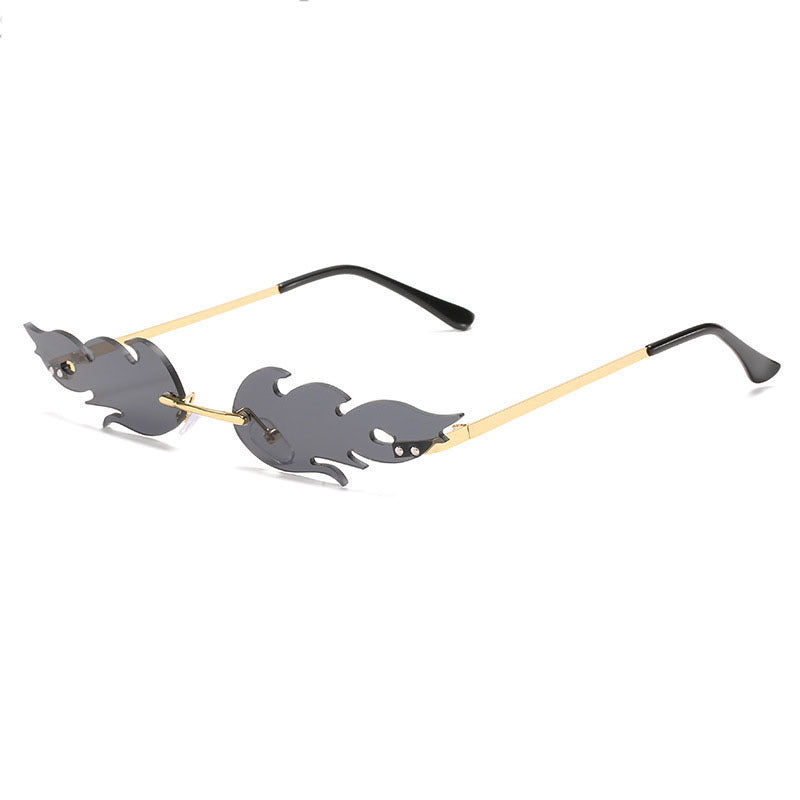 Flame Shape Rimless Sunglasses - Onlymaker