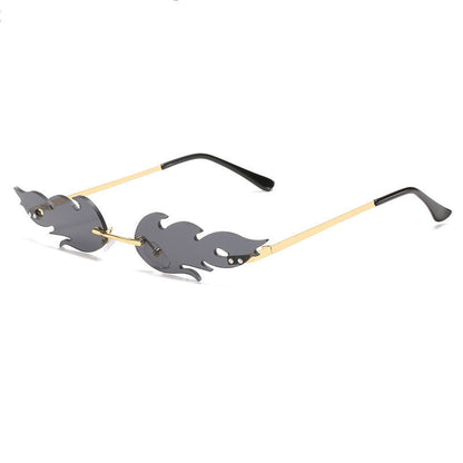 Flame Shape Rimless Sunglasses - Onlymaker