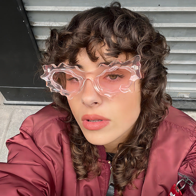Flame Shape Irregular Sunglasses - Onlymaker