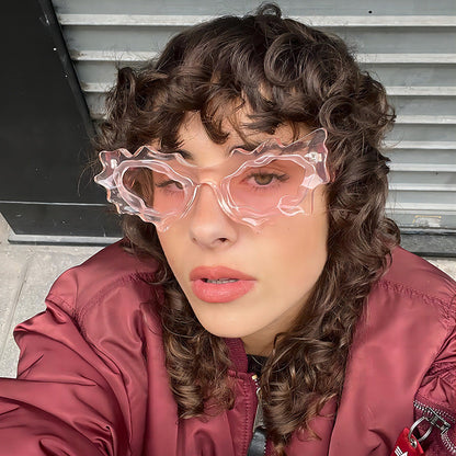Flame Shape Irregular Sunglasses - Onlymaker
