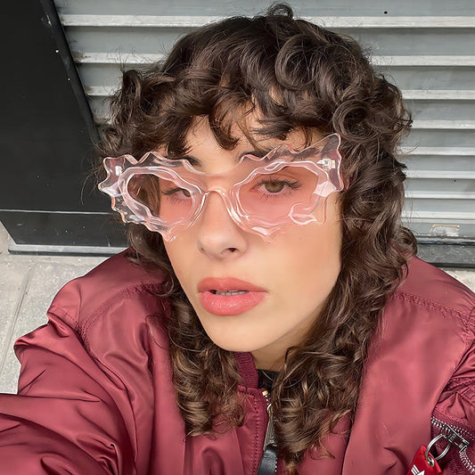 Flame Shape Irregular Sunglasses - Onlymaker
