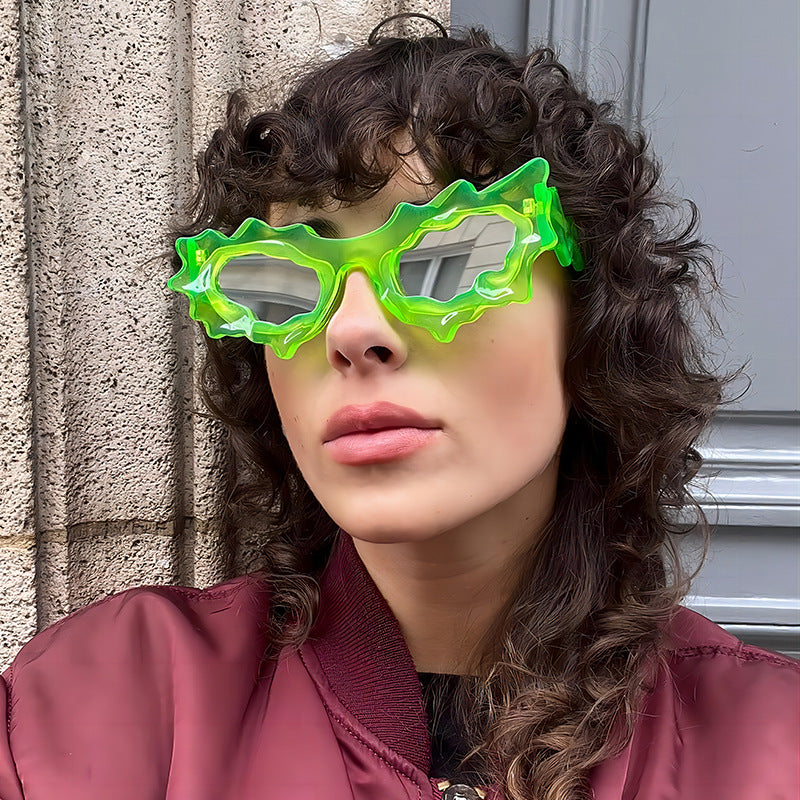 Flame Shape Irregular Sunglasses - Onlymaker