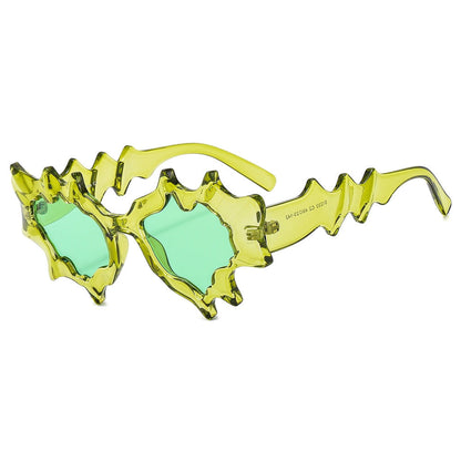 Flame Shape Irregular Sunglasses - Onlymaker