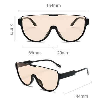 Shaped Large Frame Fashion Sunglasses - Onlymaker