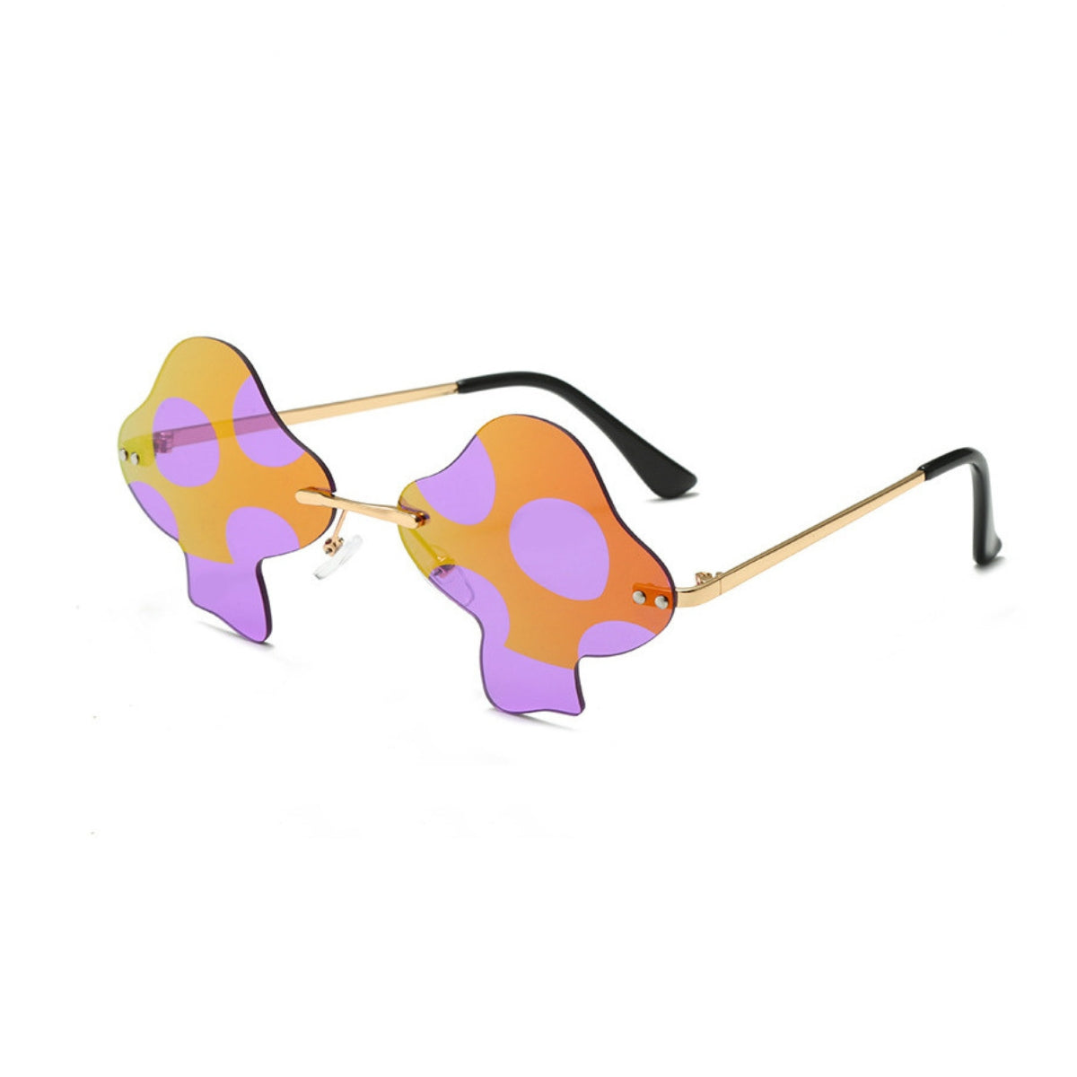 Multicolor Mushroom Shape Rimless Sunglasses - Onlymaker