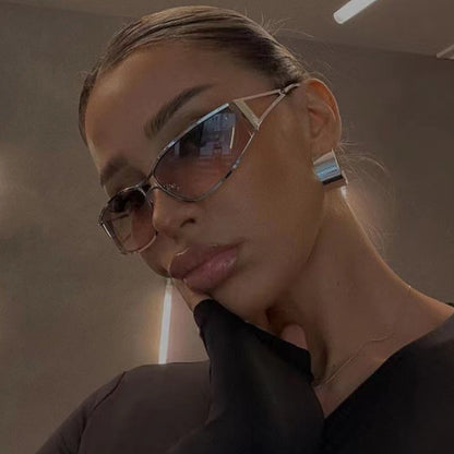 Gradient Metal Frame Sunglasses - Onlymaker