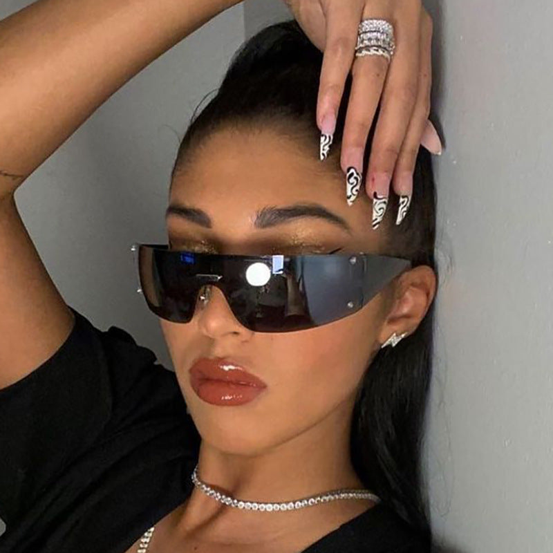One-piece Rimless Sunglasses - Onlymaker
