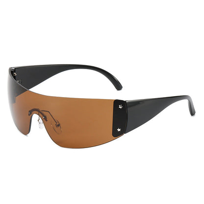 One-piece Rimless Sunglasses - Onlymaker
