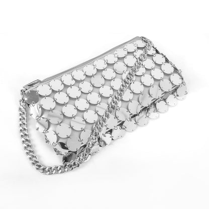Silver Sequins Chain Handbag - Onlymaker