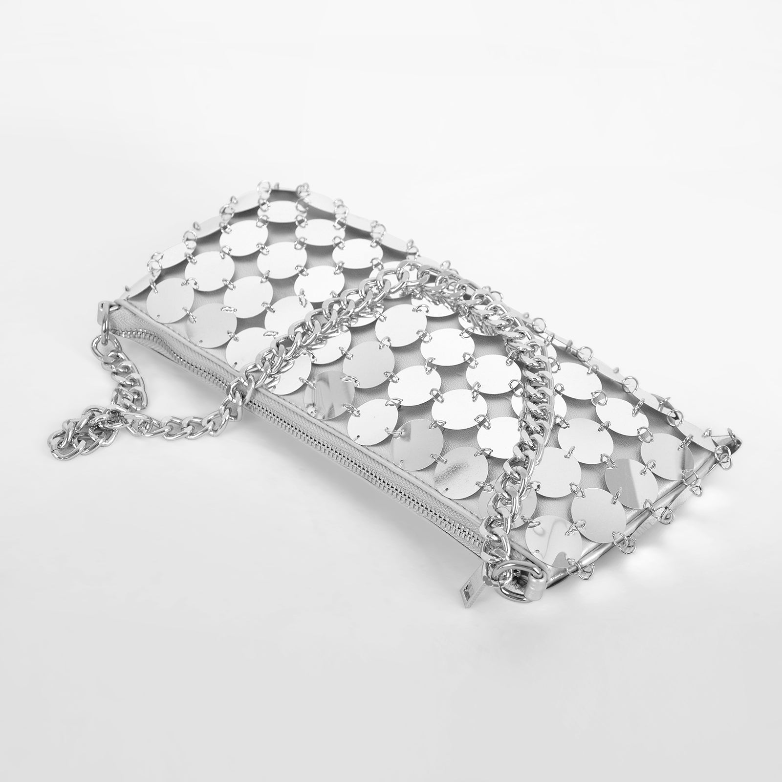 Silver Sequins Chain Handbag - Onlymaker