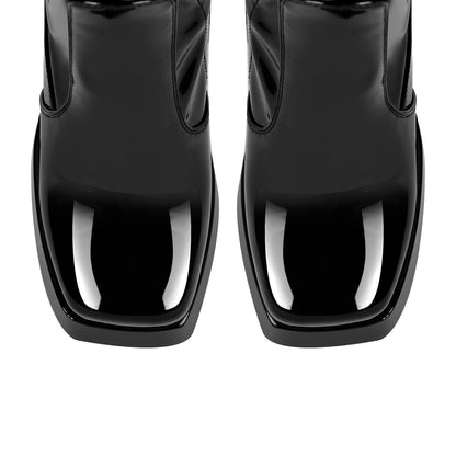 Square Toe Chunky Heels Platform Over The Knee Boots - Onlymaker