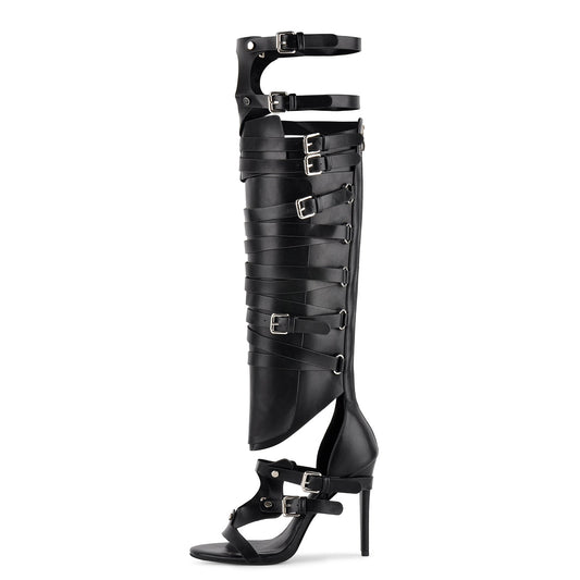Gladiator Multi Buckles Thigh High Boots Sandals - Onlymaker