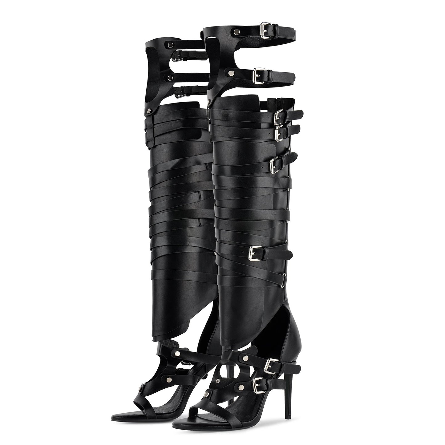 Gladiator Multi Buckles Thigh High Boots Sandals - Onlymaker