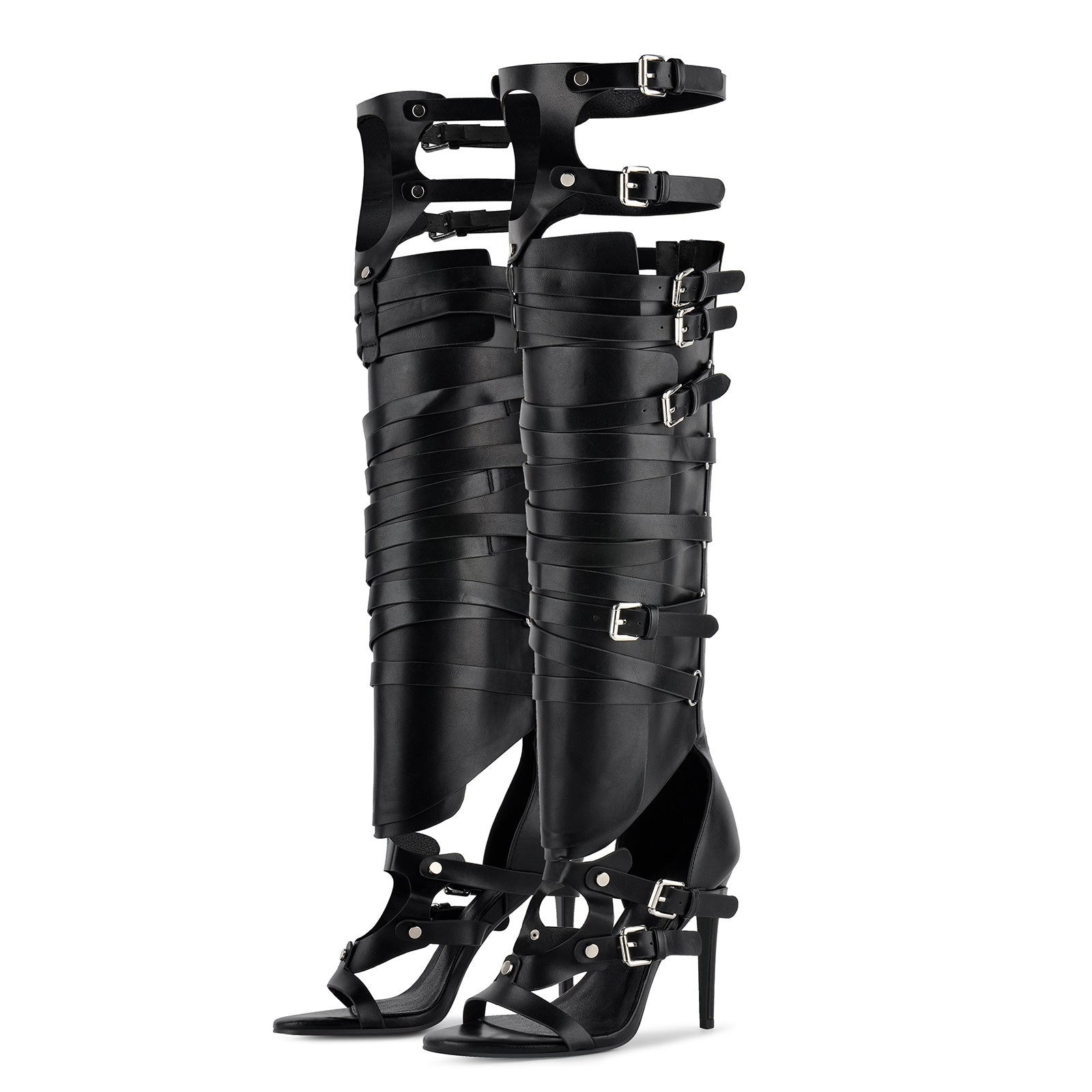 Gladiator Multi Buckles Thigh High Boots Sandals - Onlymaker