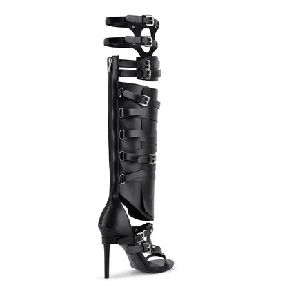 Gladiator Multi Buckles Thigh High Boots Sandals - Onlymaker