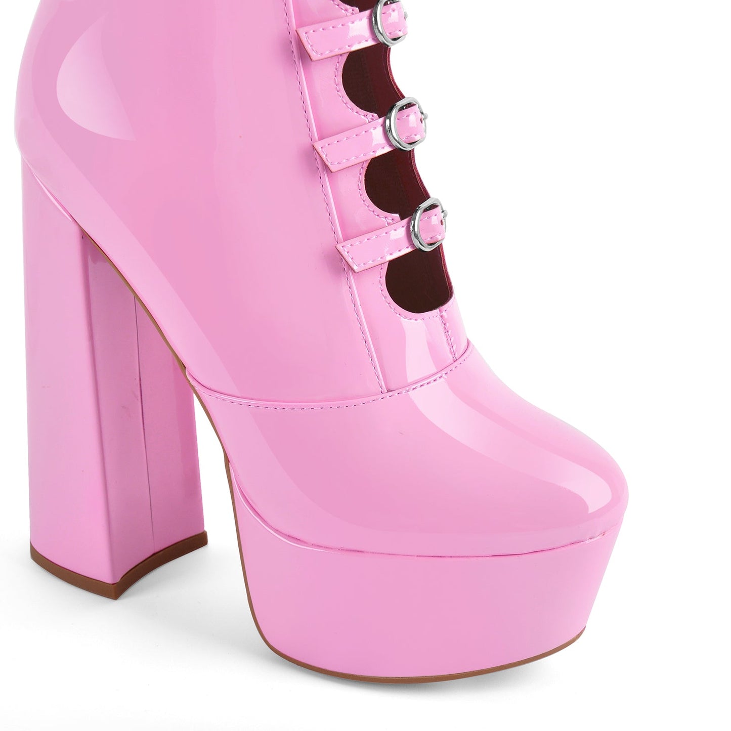 Platform Multibuckle Strap Knee High Boots - Onlymaker