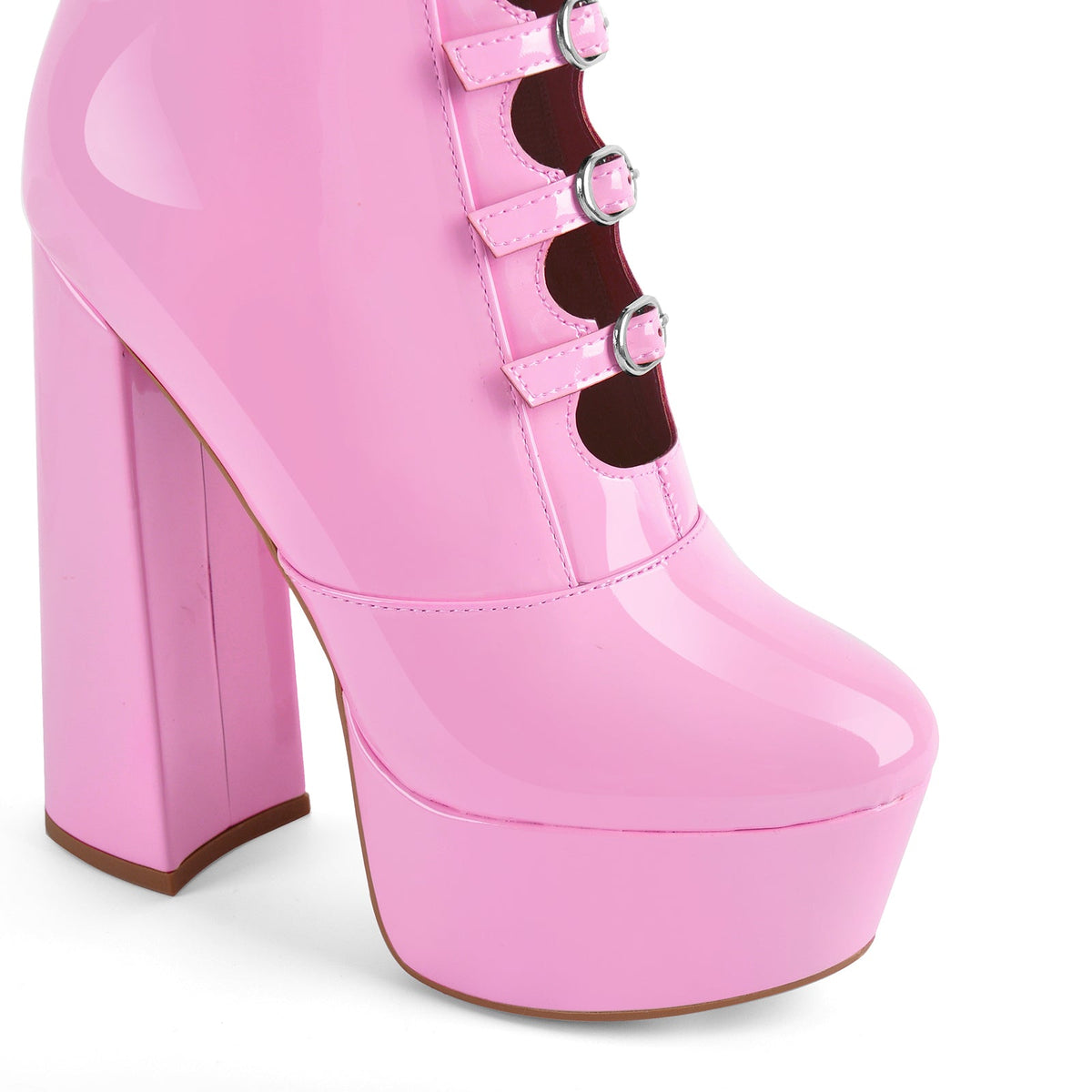 Platform Multibuckle Strap Knee High Boots - Onlymaker