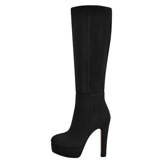 Onlymaker Platform Suede Knee High Boots - Onlymaker