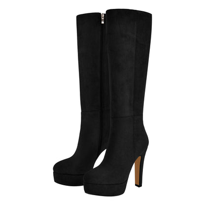 Onlymaker Platform Suede Knee High Boots - Onlymaker