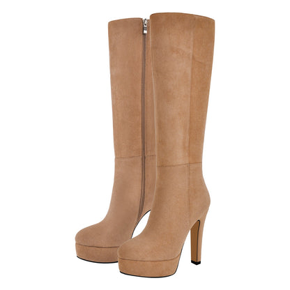 Onlymaker Platform Suede Knee High Boots - Onlymaker