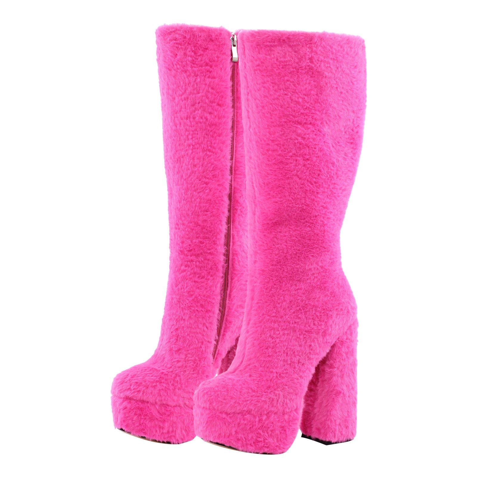 Fur Platform High Heels Boots - Onlymaker