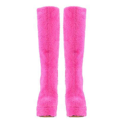 Fur Platform High Heels Boots - Onlymaker
