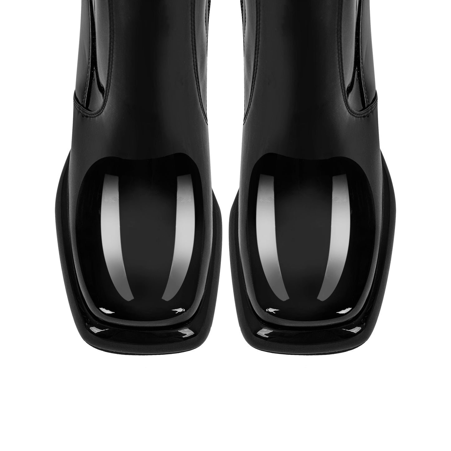 Platform Square Toe Chunky Heel Knee High Boots - Onlymaker