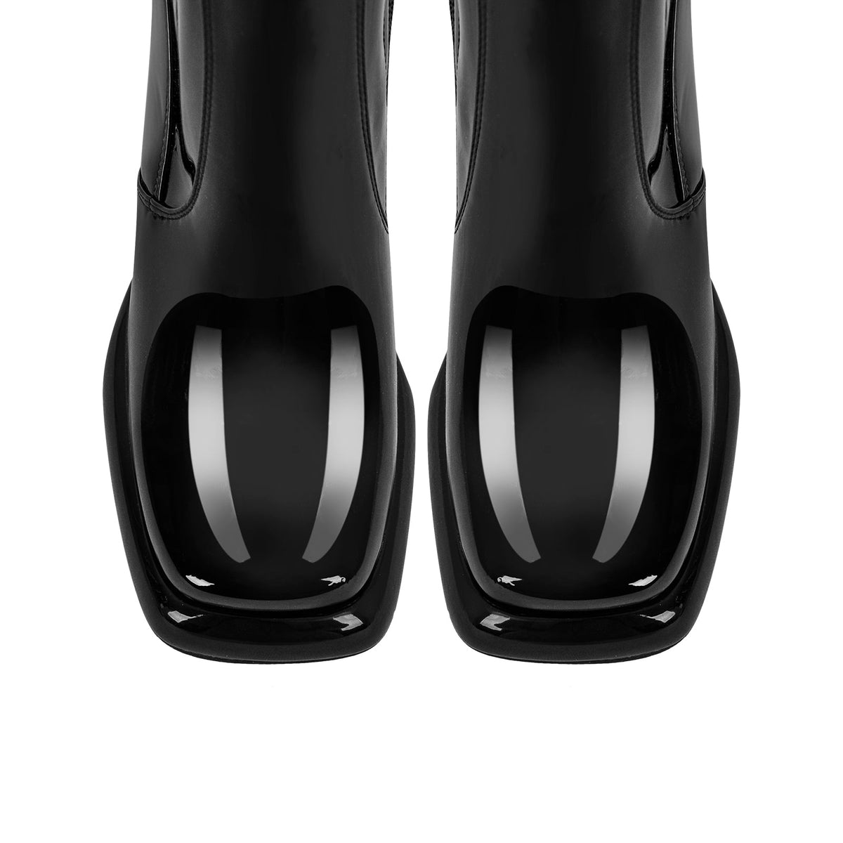 Platform Square Toe Chunky Heel Knee High Boots - Onlymaker