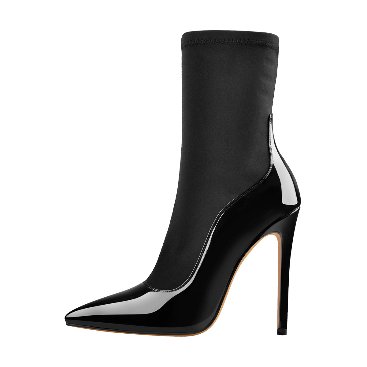 Pointed Toe Minimalistic Stretch Stiletto Ankle Boots - Onlymaker