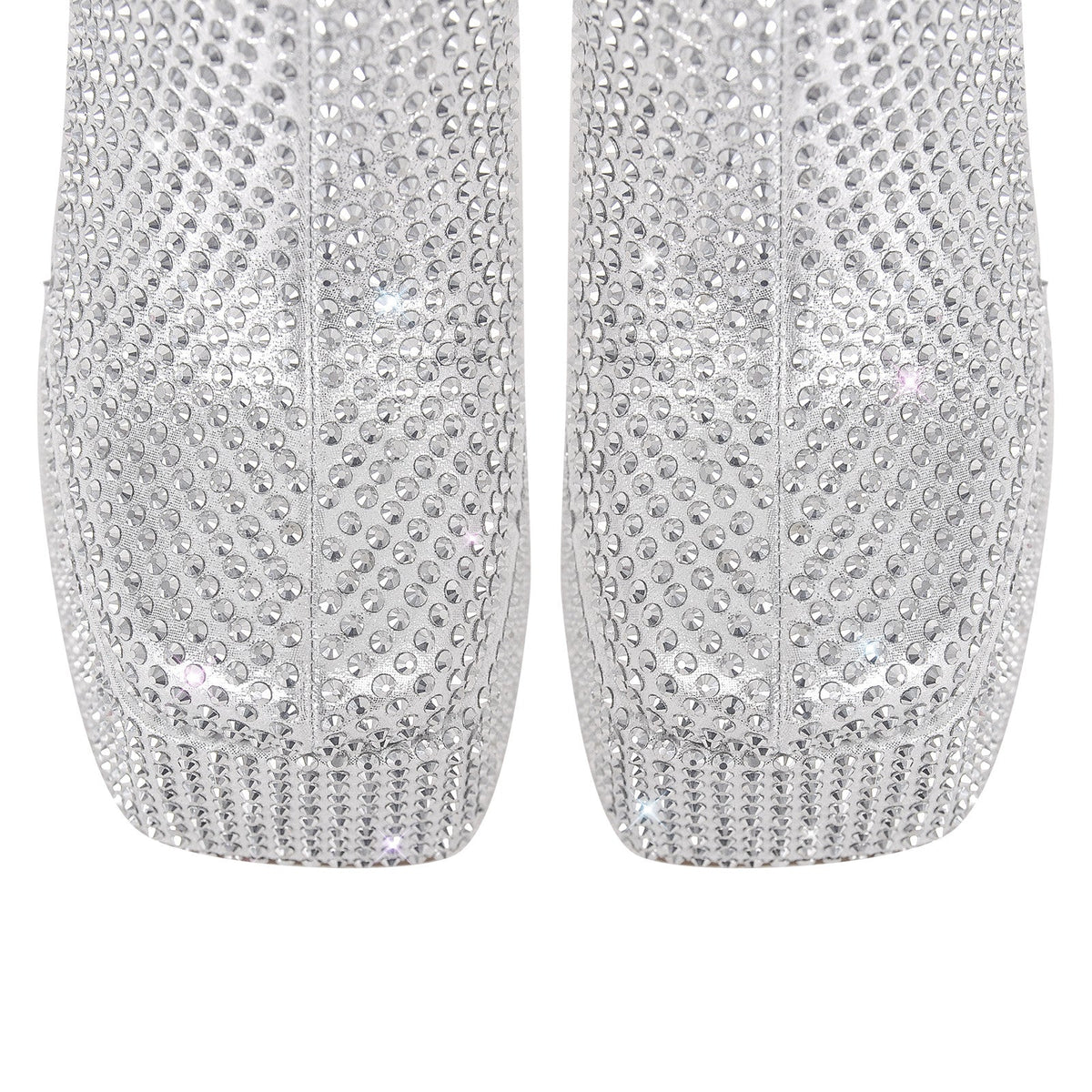 Rhinestone Square Toe Platform Chunky Heel Ankle Boots - Onlymaker