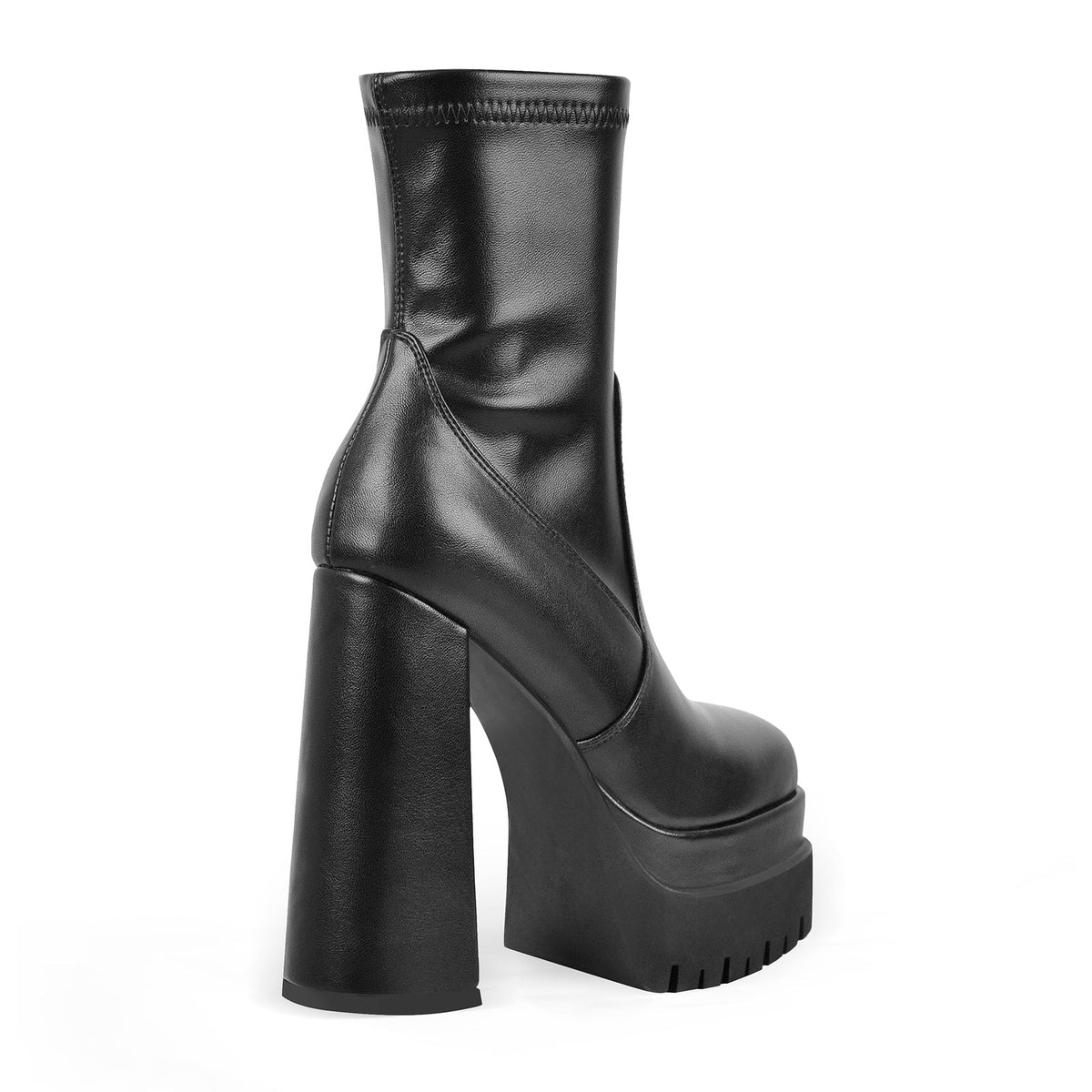 Double Platform Zipper Chunky Heel Ankle Boots - Onlymaker