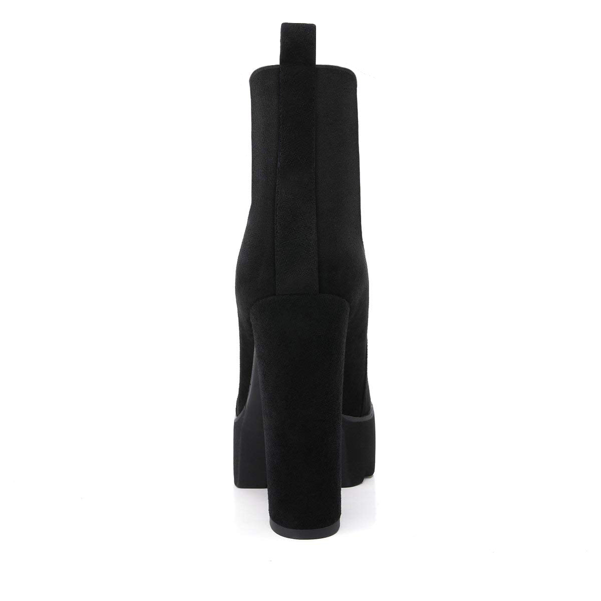 Black Heeled Work Boots Cool Booties - Onlymaker