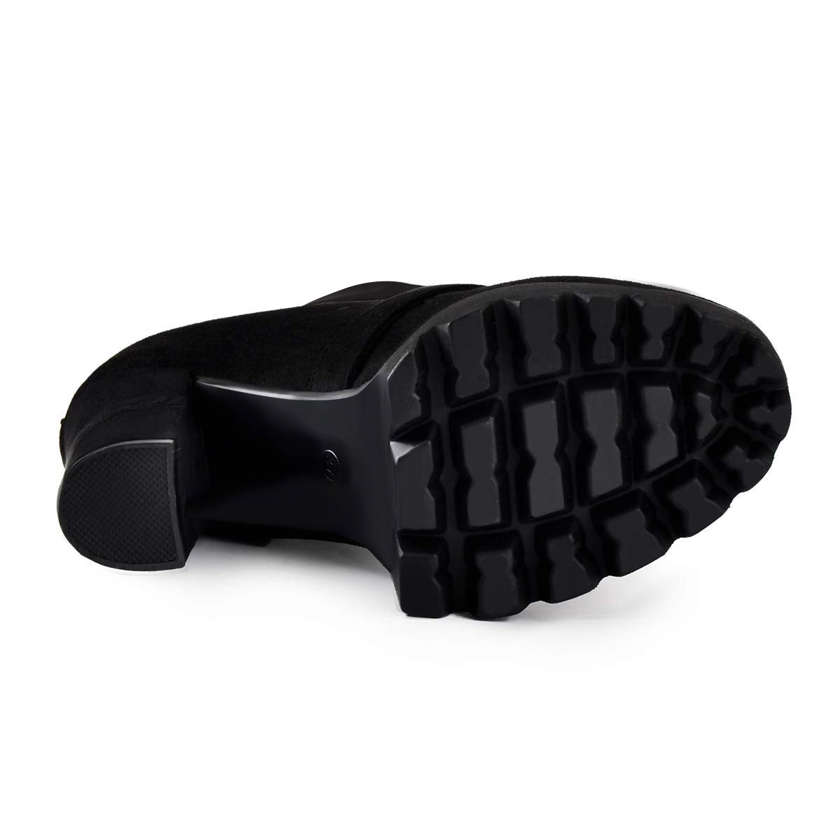 Black Heeled Work Boots Cool Booties - Onlymaker