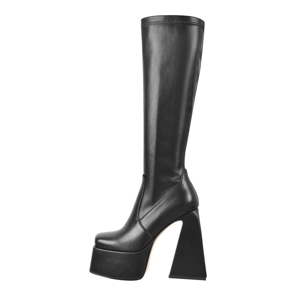 Platform Triangle Heel Thigh Knee High Boots - Onlymaker