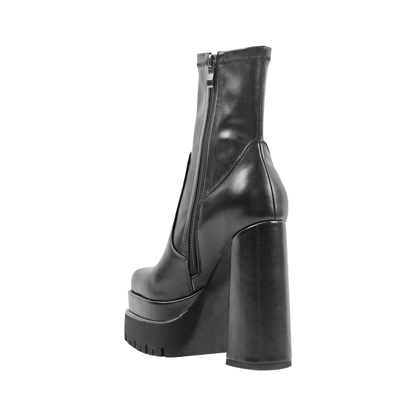 Double Platform Block Heel Ankle Boots - Onlymaker