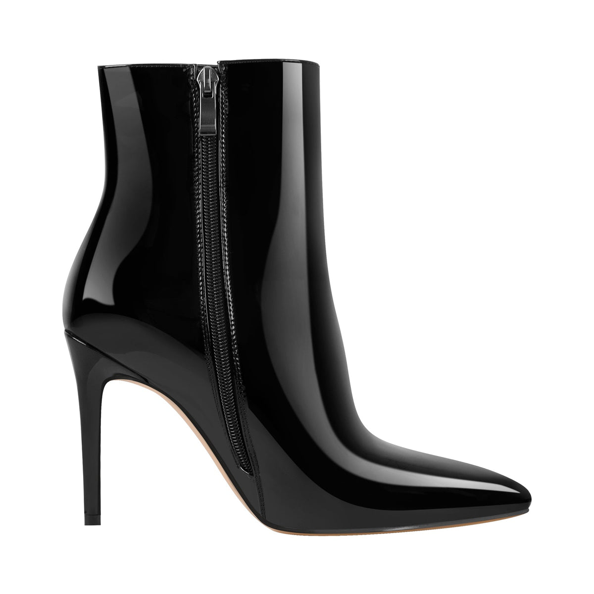Pointed Toe Stiletto Patent Ankle Boots - Onlymaker