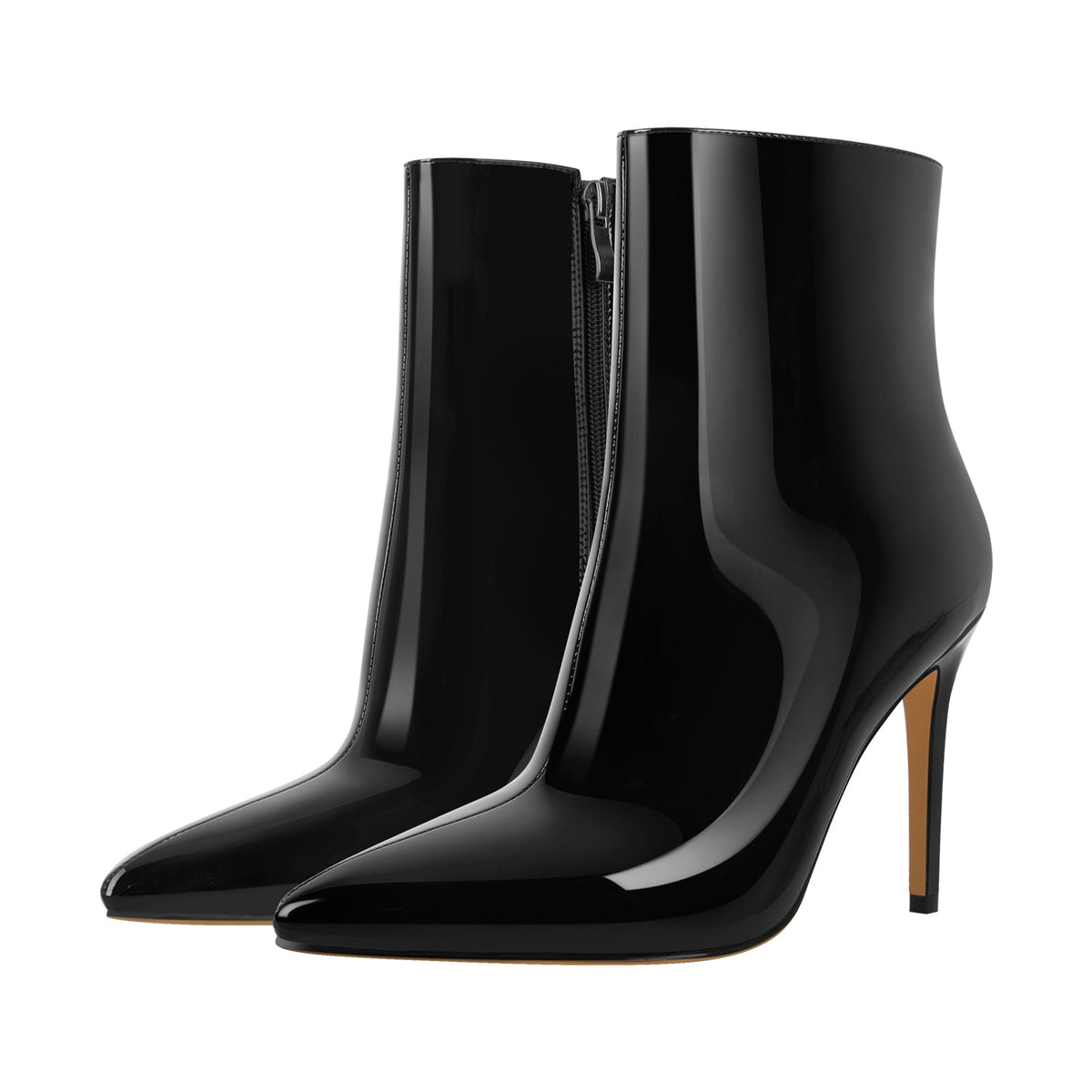 Pointed Toe Stiletto Patent Ankle Boots - Onlymaker