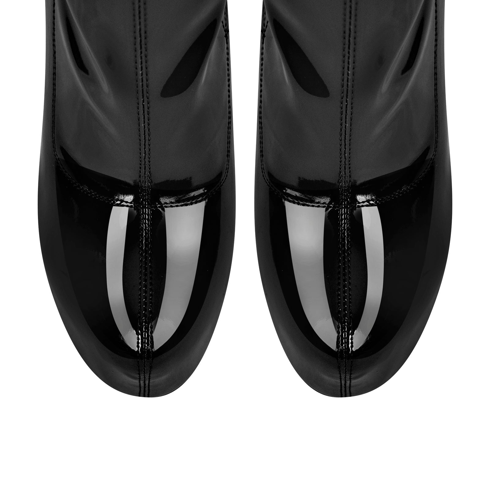 Patent Leather Platform Stiletto High Heel Ankle Boots - Onlymaker