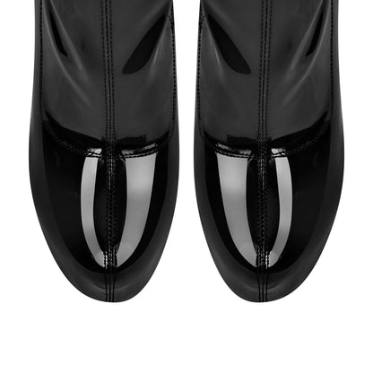 Patent Leather Platform Stiletto High Heel Ankle Boots - Onlymaker