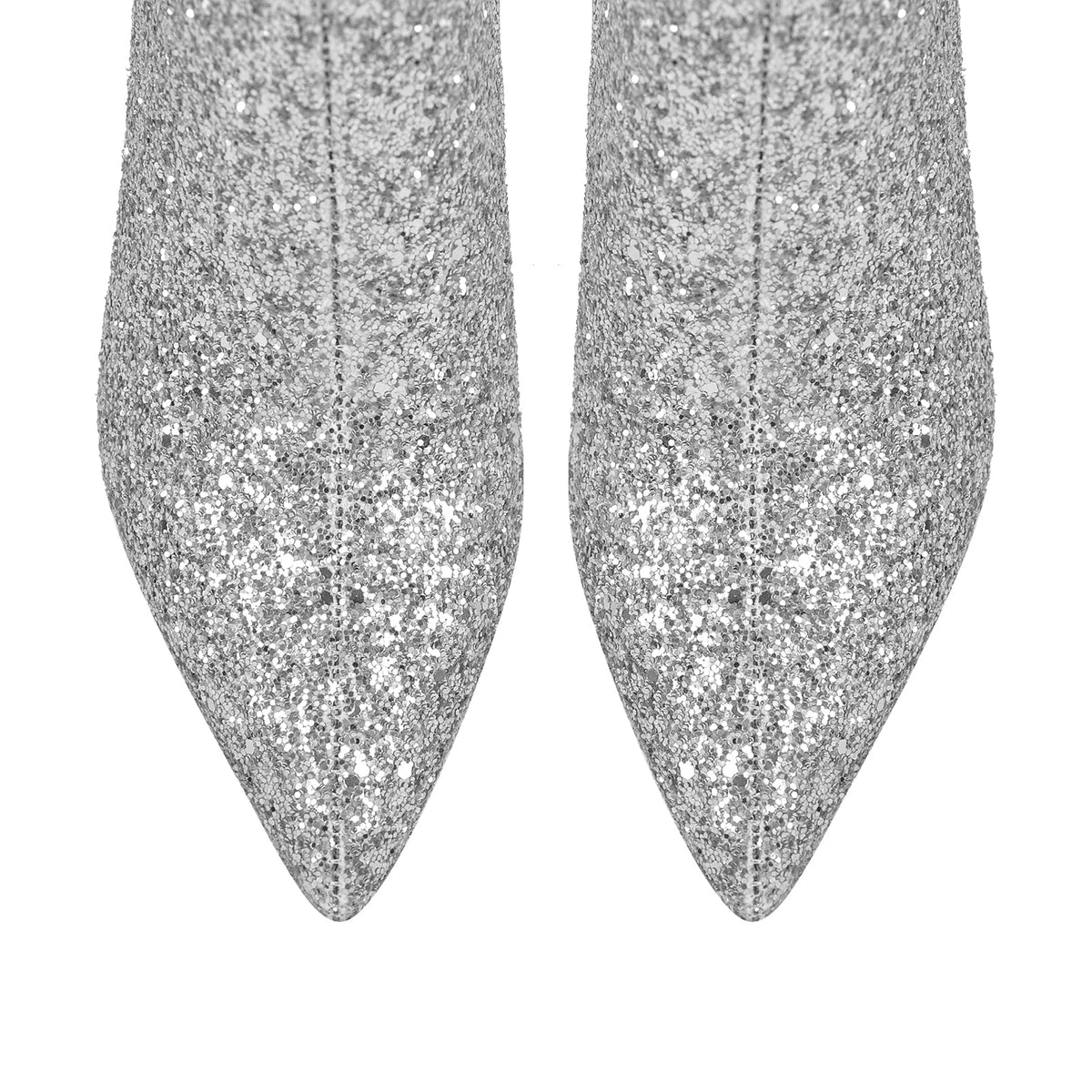 Pointed Toe Glitter Ankle Boots - Onlymaker
