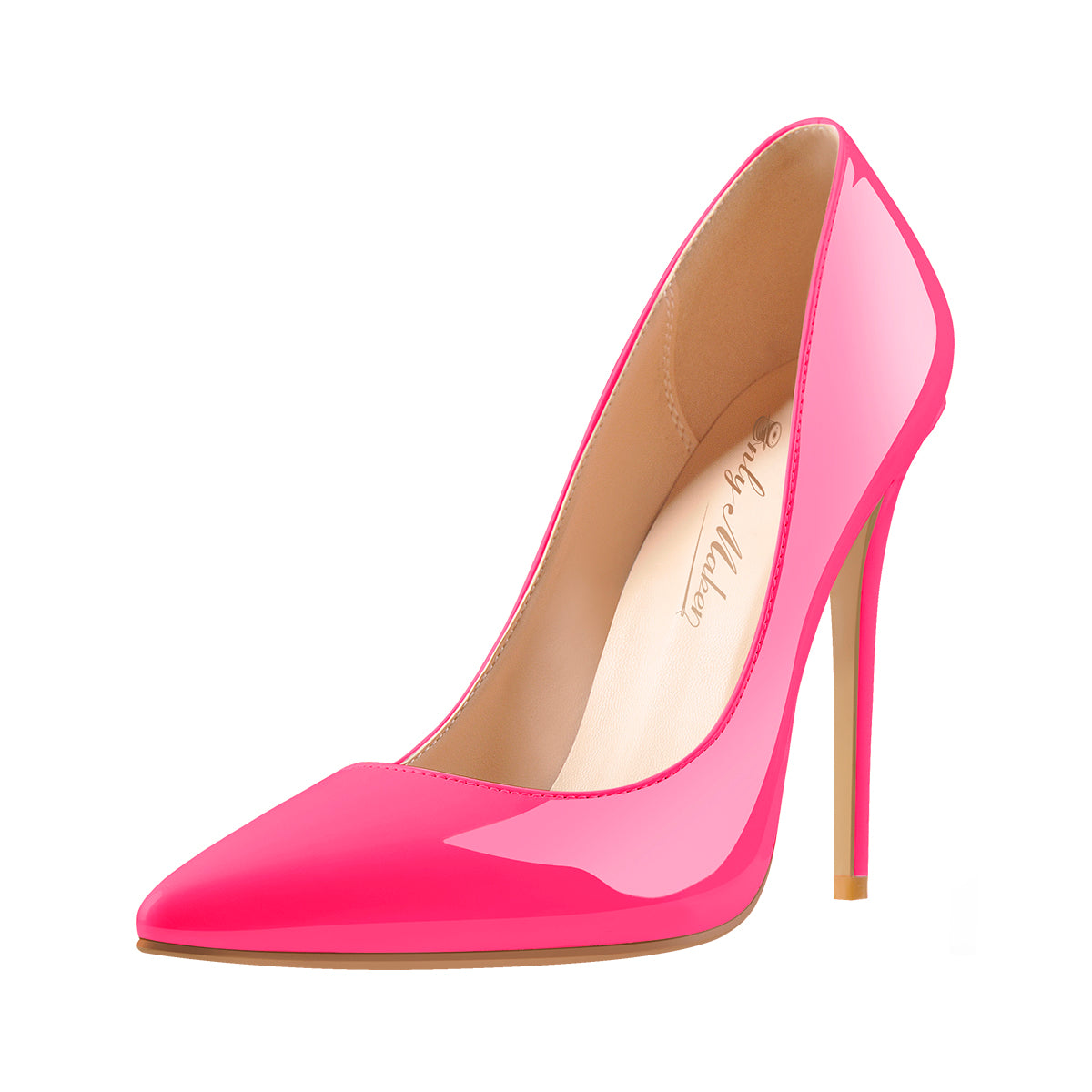 8cm 10cm 12cm Rose Red Pointed Toe Slip On High Heel Pumps - Onlymaker