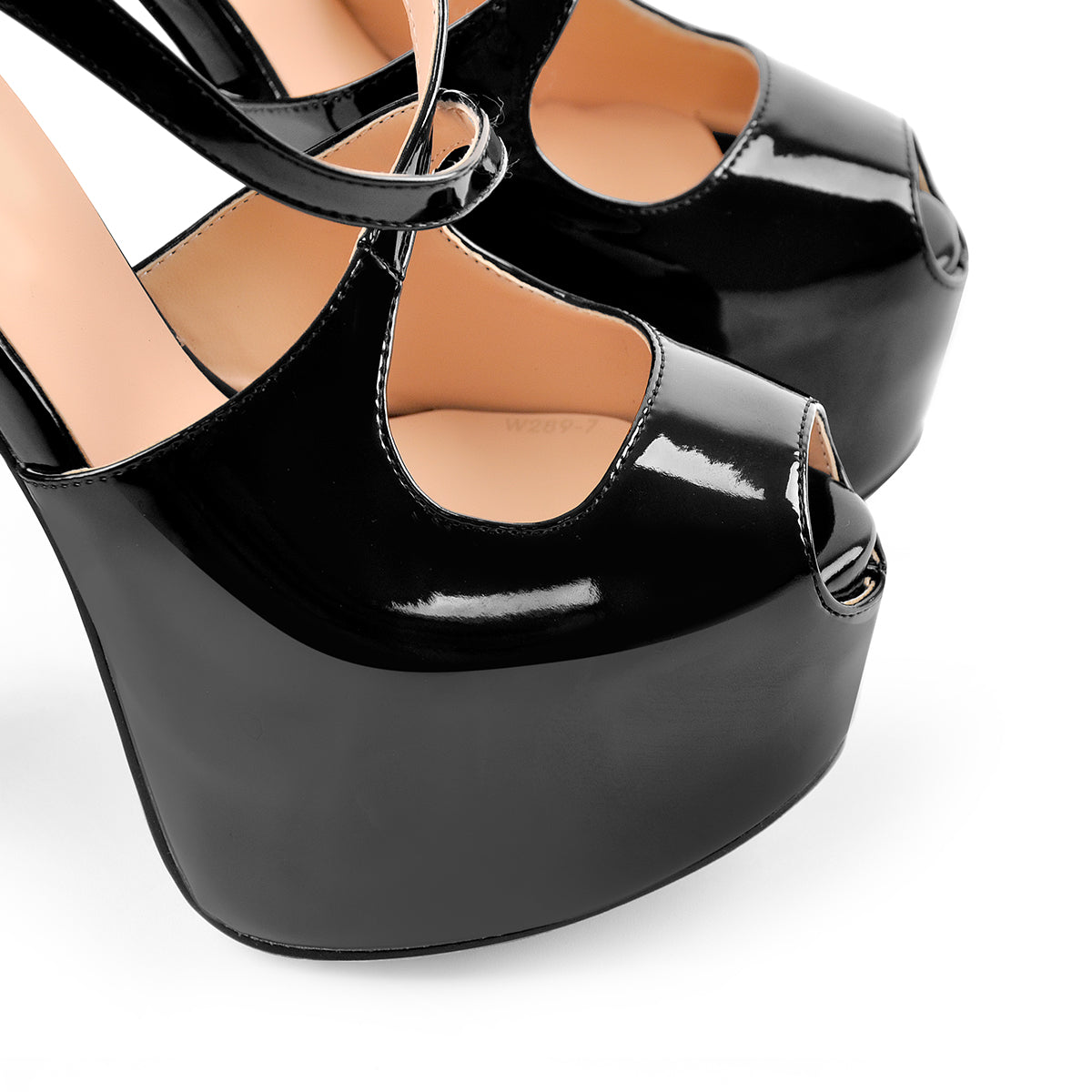 Onlymaker Peep Toe Platform Cross Straps High Heels - Onlymaker