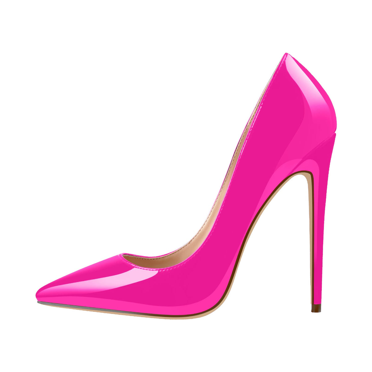 Rose Red Pointed Toe High Heel Stiletto Pumps - Onlymaker