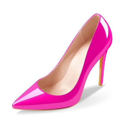 Rose Red Pointed Toe High Heel Stiletto Pumps - Onlymaker