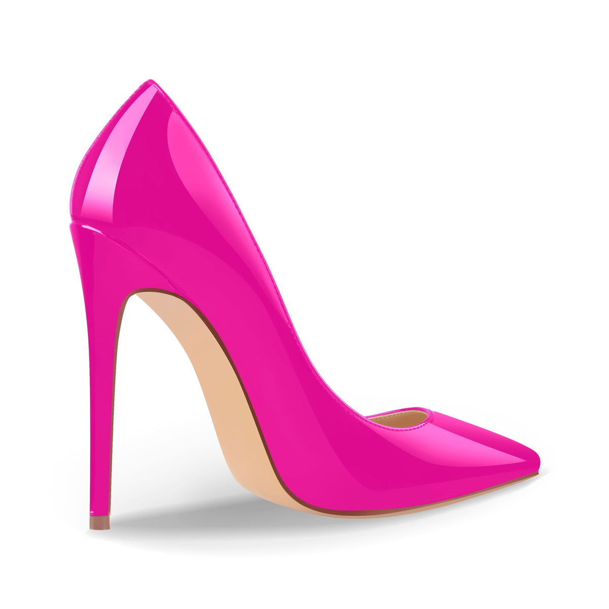 Rose Red Pointed Toe High Heel Stiletto Pumps - Onlymaker
