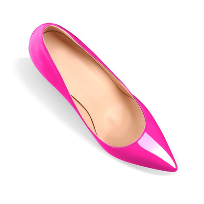 Rose Red Pointed Toe High Heel Stiletto Pumps - Onlymaker