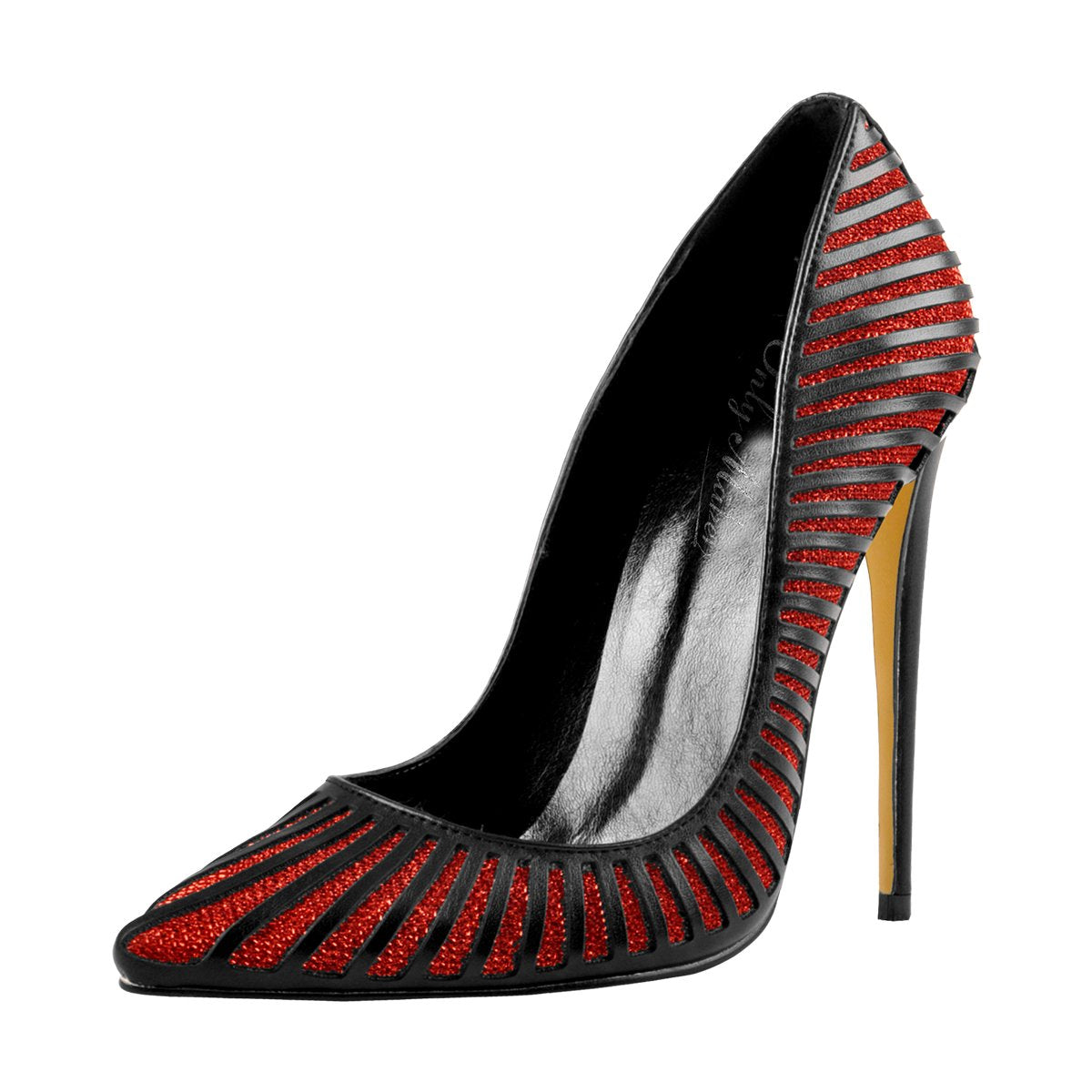 Black Red Silver Yellow Basic Pumps Pointed Toe Stilettos - Onlymaker