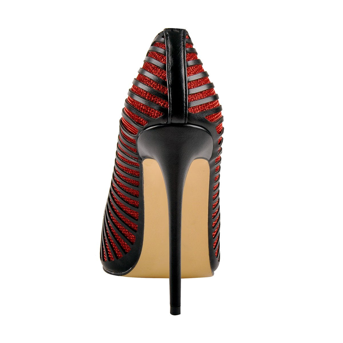 Black Red Silver Yellow Basic Pumps Pointed Toe Stilettos - Onlymaker