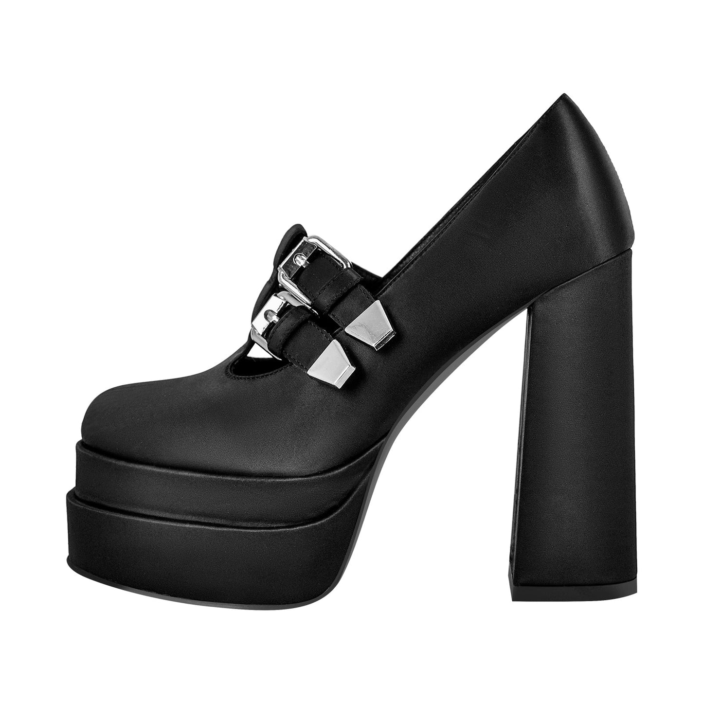 Double Platforms Chunky High Heel Pumps - Onlymaker